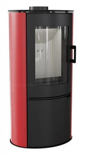 *EEK A - Kaminofen Kratki KOZA AB S mit roten Kacheln und Holzfach - 8 kW *EEK A - Kaminofen Kratki KOZA AB S Mit Roten Kacheln Und Holzfach - 8 KW -Kaminofen Geschaft kozaabskrot