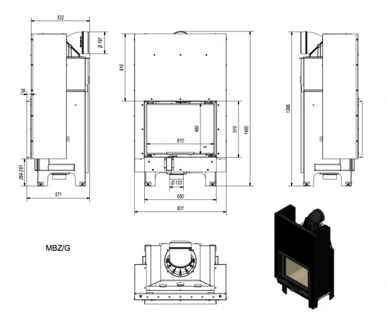 *EEK A - Kamineinsatz Kratki MBZ 13 mit Schiebetür - 13 kW *EEK A - Kamineinsatz Kratki MBZ 13 Mit Schiebetür - 13 KW -Kaminofen Geschaft mbzgerade5