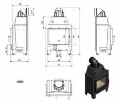 *EEK A - Kamineinsatz Kratki MBM 10 Mit 10 KW -Kaminofen Geschaft n mb m 10 prosty wymiary