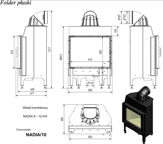 *EEK A - Kamineinsatz Kratki Nadia - 10 kW *EEK A - Kamineinsatz Kratki Nadia - 10 KW -Kaminofen Geschaft nadia wymiary