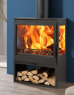 EEK A 3-Scheiben Kaminofen Panadero AMBAR TRIVISION - 7,1kW Mit XXL-Sichtscheiben