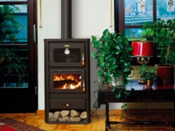 EEK A Kaminofen Mit Backfach + Herdplatte Prity FM – 12kW + BIMSCHV II -Kaminofen Geschaft prity fm int