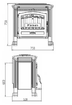 EEK A+ Gusskaminofen Plamen Tena Mit 9,5kW + Herdplatte -Kaminofen Geschaft tena masse